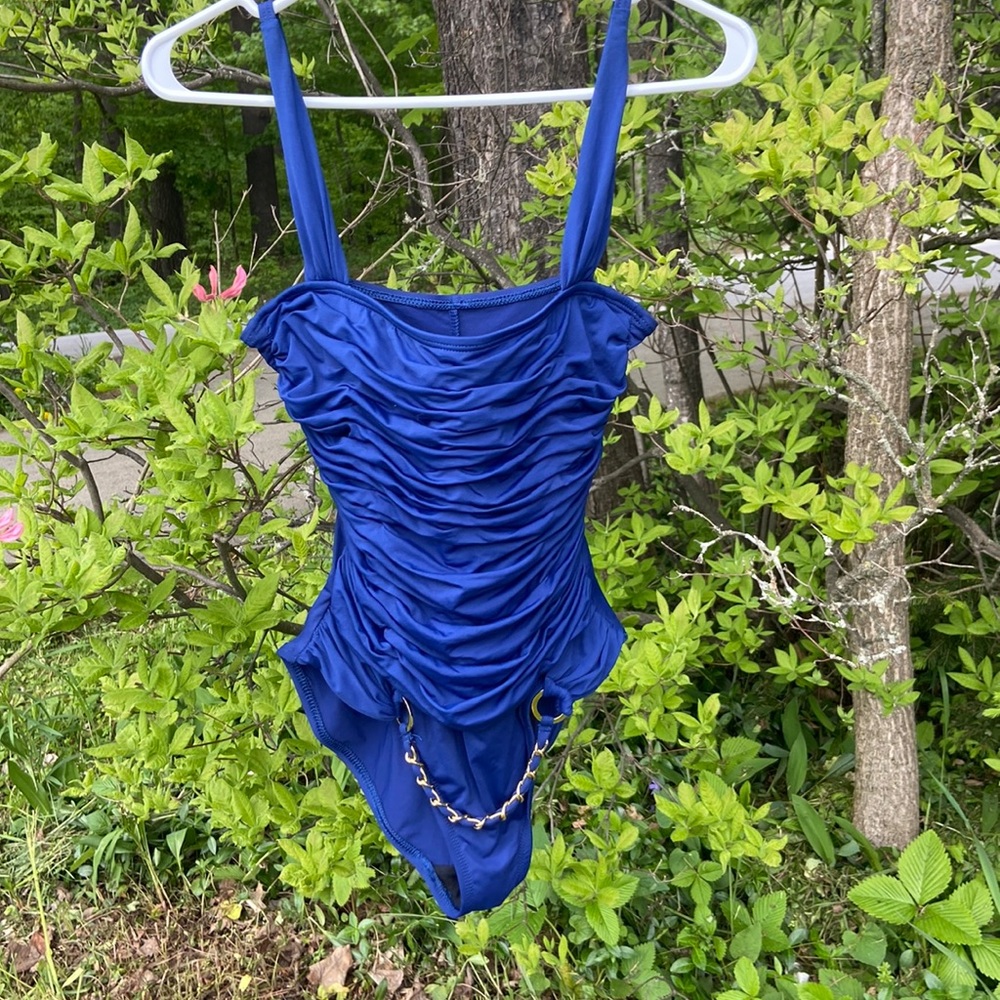 Navy Ruched One Piece Bathing Suit